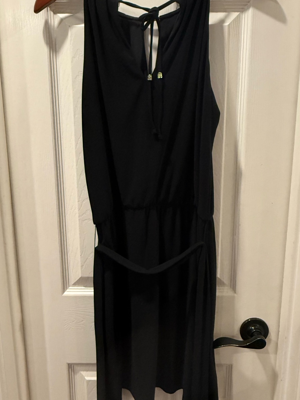 White House Black Market Black Sleeveless Tie-Back Dress